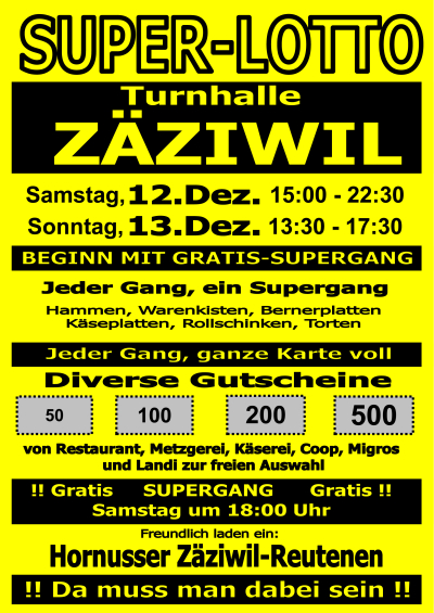 Super Lotto - Hornusser Zäziwil-Reutenen