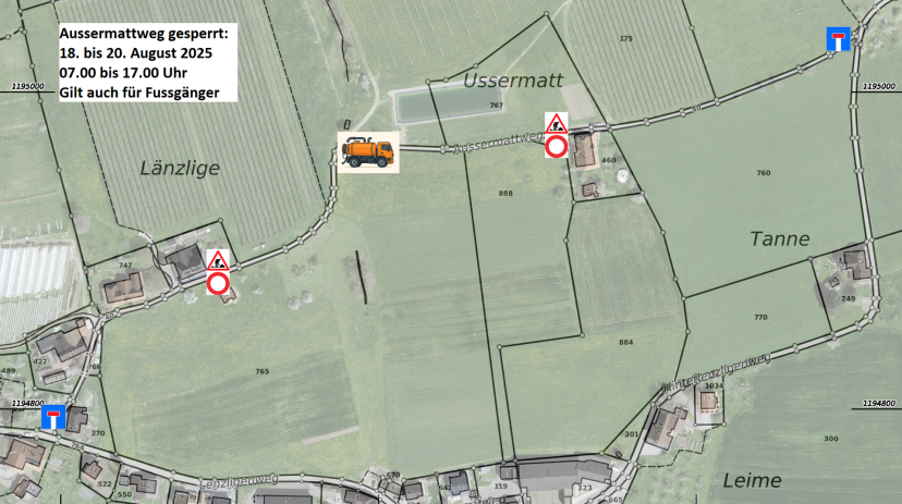 Planansicht Sperrung